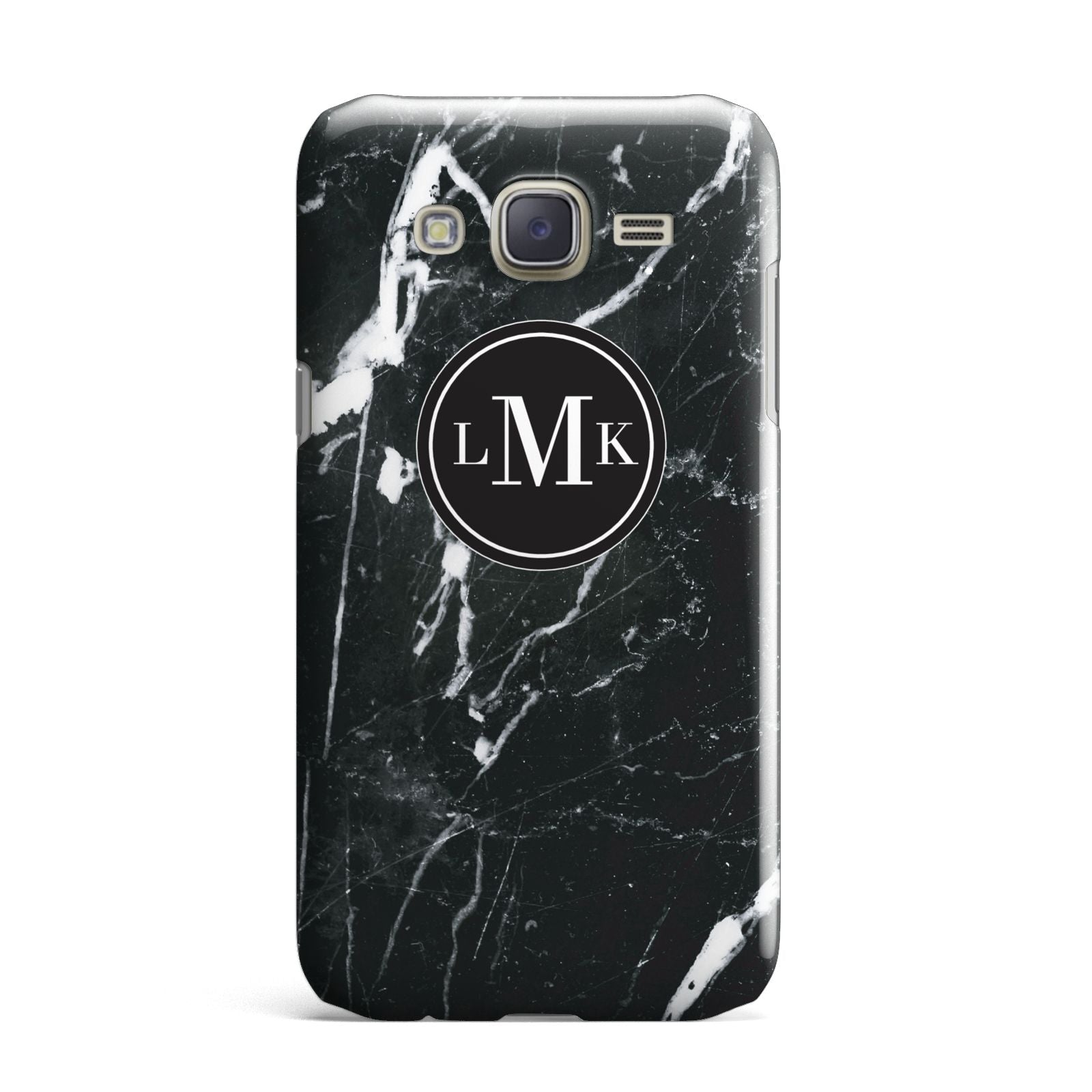 Marble Custom Initials Circle Samsung Galaxy J7 Case