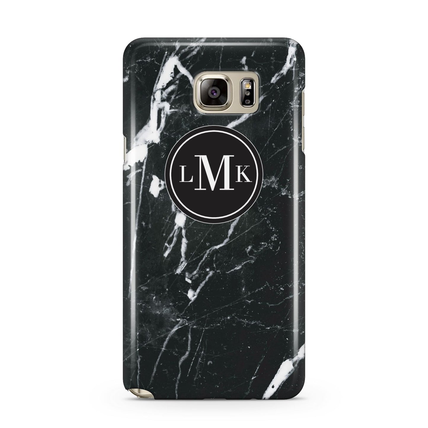 Marble Custom Initials Circle Samsung Galaxy Note 5 Case