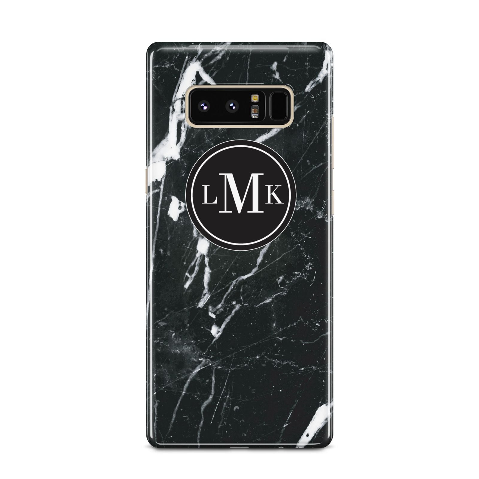 Marble Custom Initials Circle Samsung Galaxy Note 8 Case