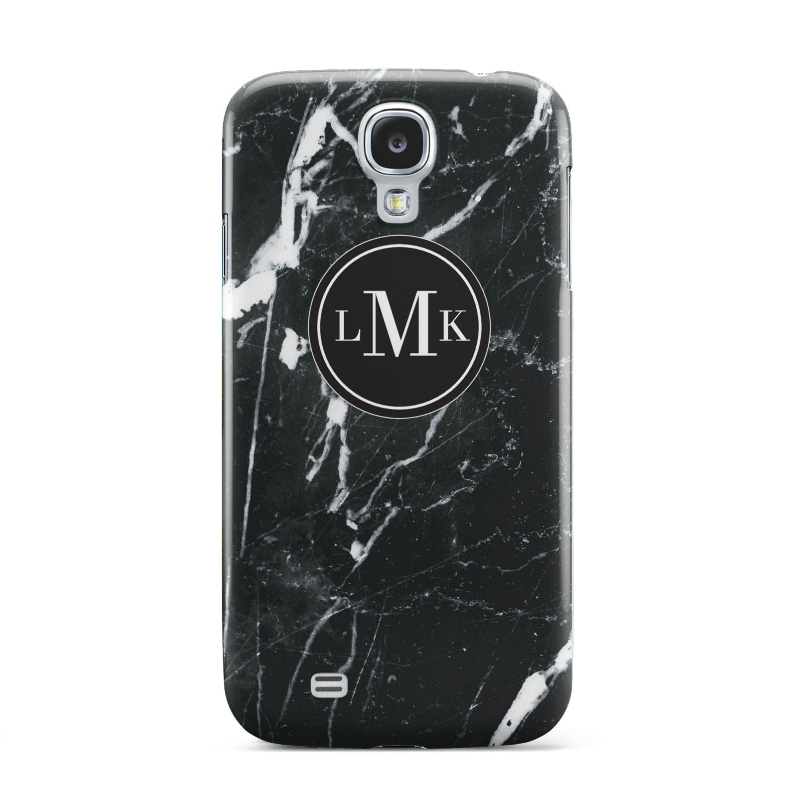 Marble Custom Initials Circle Samsung Galaxy S4 Case