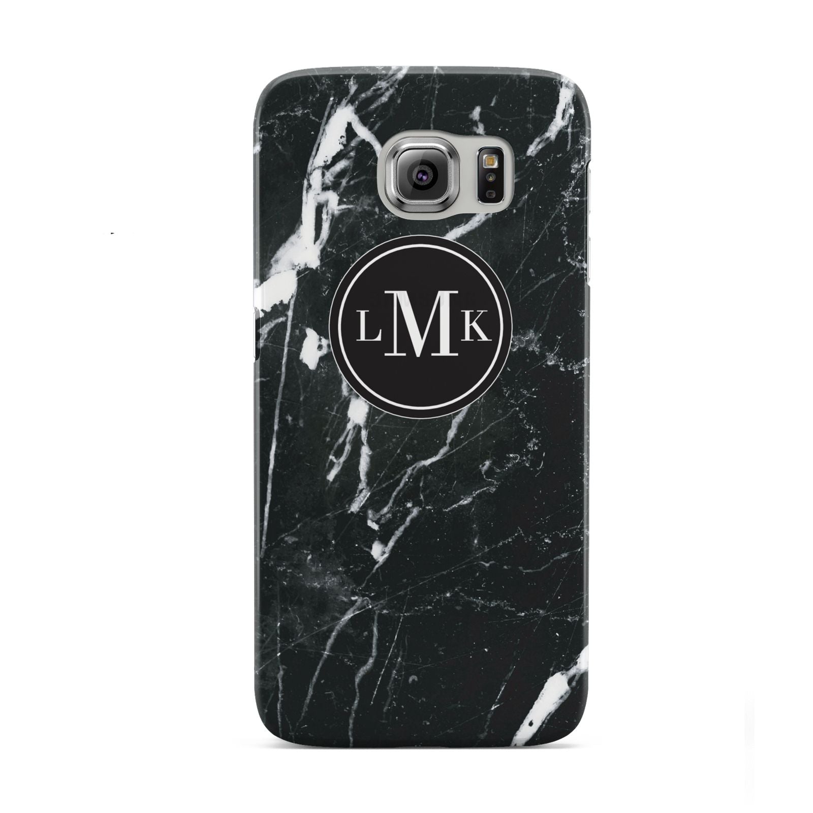 Marble Custom Initials Circle Samsung Galaxy S6 Case