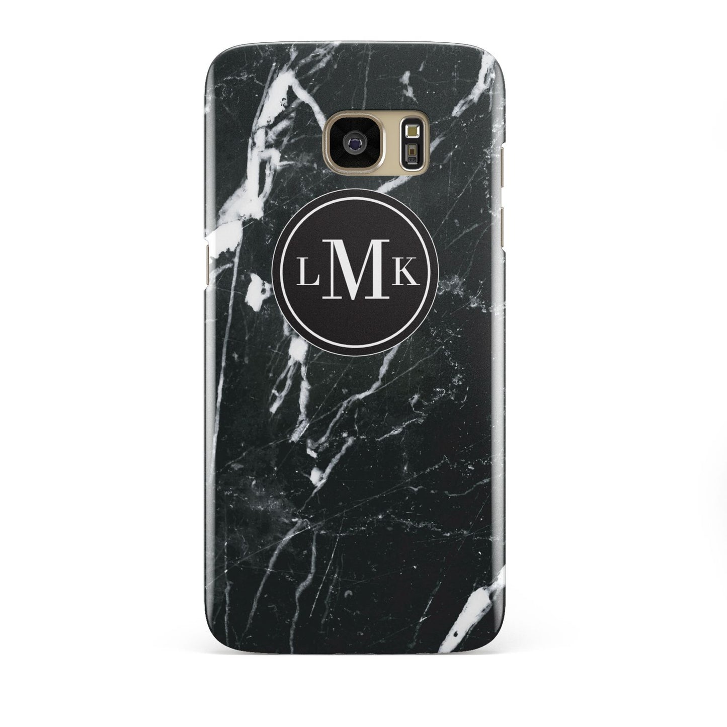 Marble Custom Initials Circle Samsung Galaxy S7 Edge Case