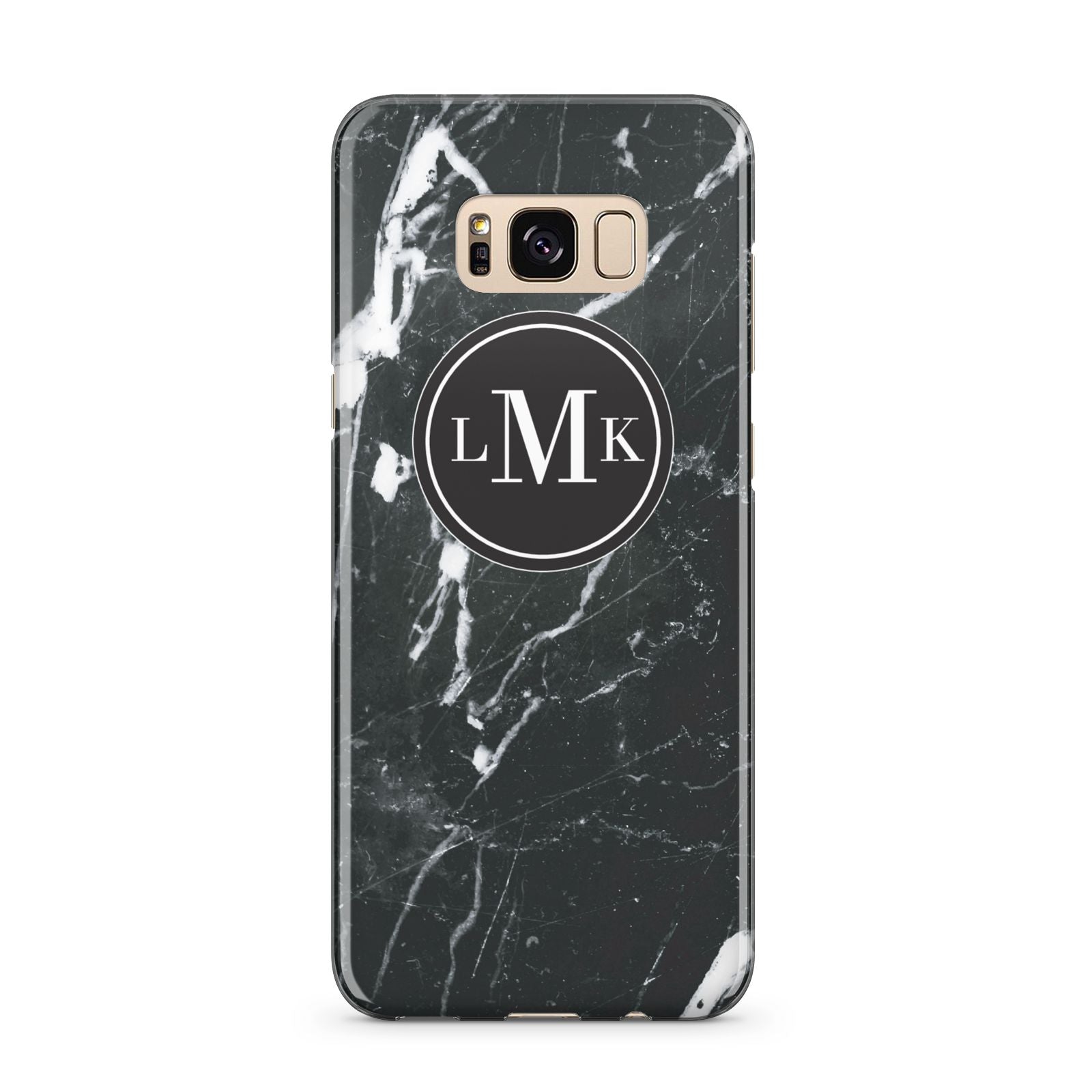 Marble Custom Initials Circle Samsung Galaxy S8 Plus Case