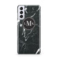 Marble Custom Initials Circle Samsung S21 Plus Phone Case