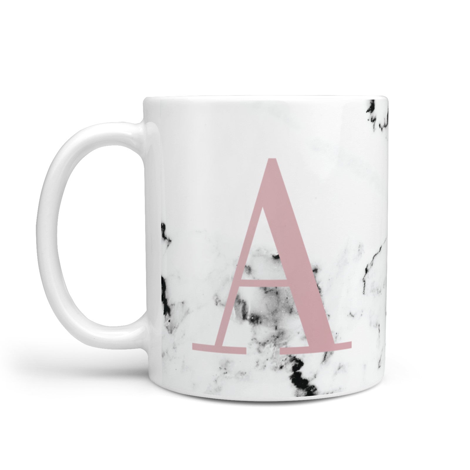 Marble Effect Pink Initial Personalised 10oz Mug Alternative Image 1