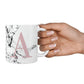 Marble Effect Pink Initial Personalised 10oz Mug Alternative Image 4