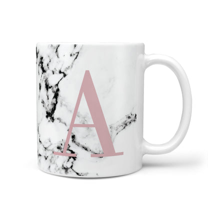 Marble Effect Pink Initial Personalised 10oz Mug