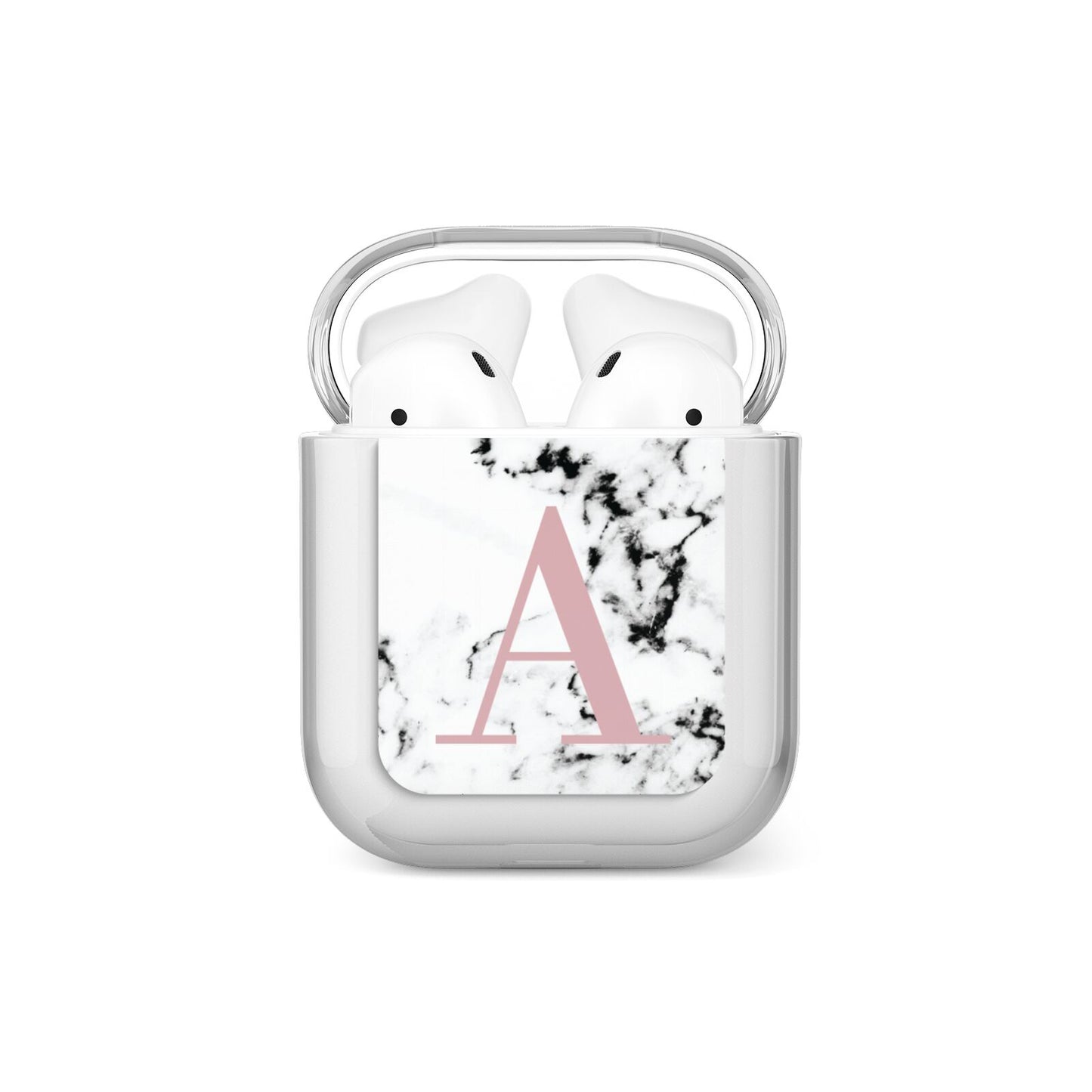 Marble Effect Pink Initial Personalised AirPods Case