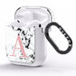 Marble Effect Pink Initial Personalised AirPods Clear Case Side Image