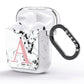 Marble Effect Pink Initial Personalised AirPods Glitter Case Side Image