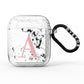 Marble Effect Pink Initial Personalised AirPods Glitter Case