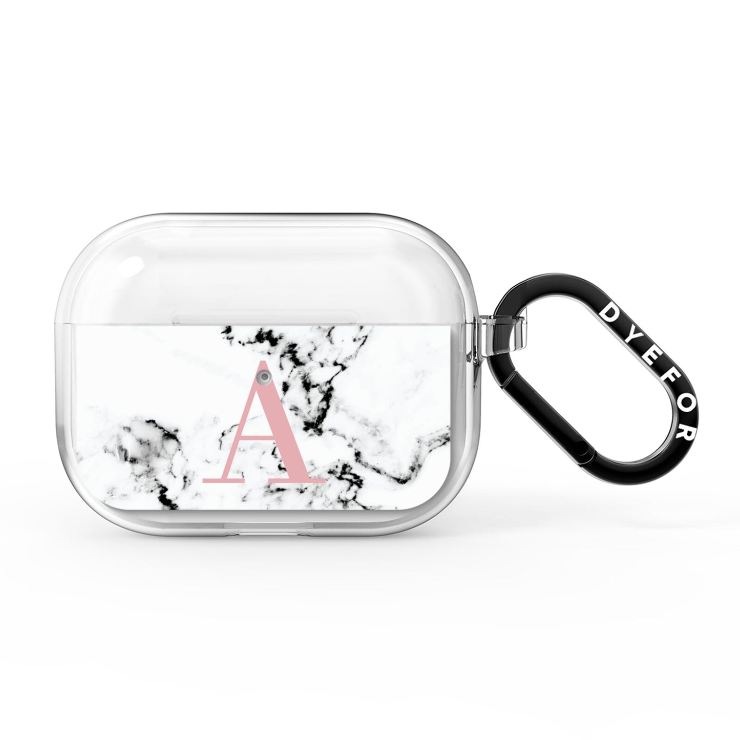 Marble Effect Pink Initial Personalised AirPods Pro Clear Case
