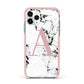 Marble Effect Pink Initial Personalised Apple iPhone 11 Pro in Silver with Pink Impact Case