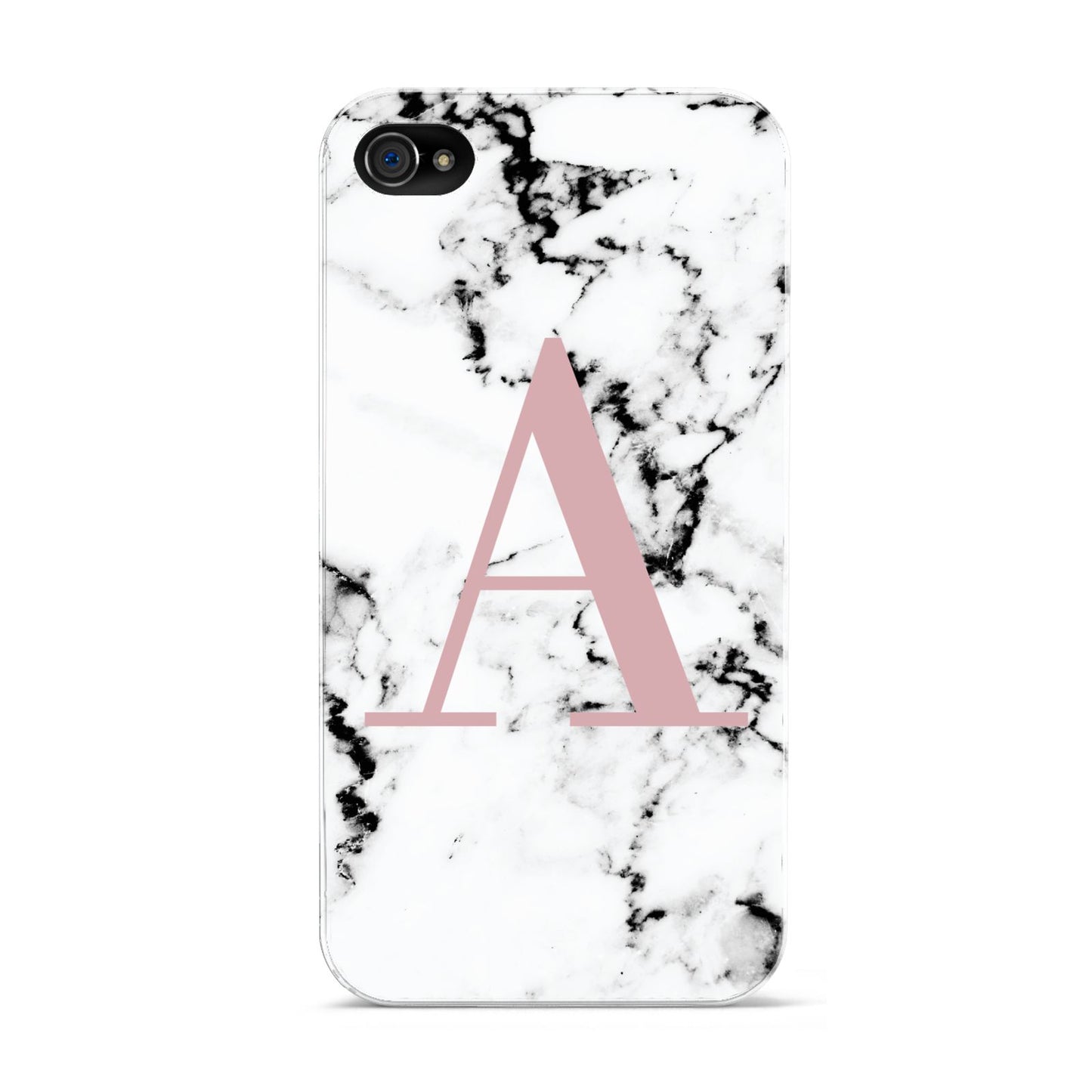 Marble Effect Pink Initial Personalised Apple iPhone 4s Case