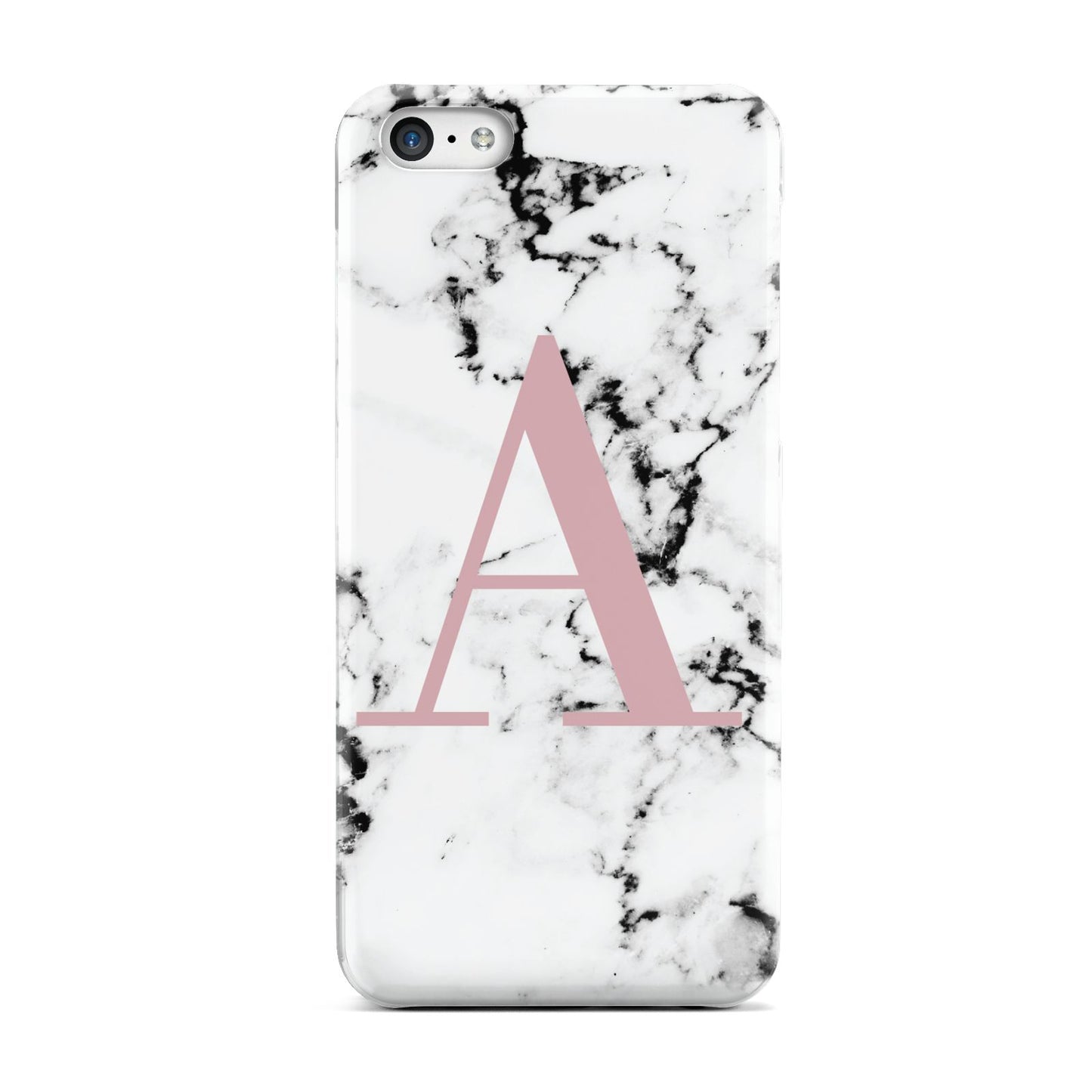 Marble Effect Pink Initial Personalised Apple iPhone 5c Case