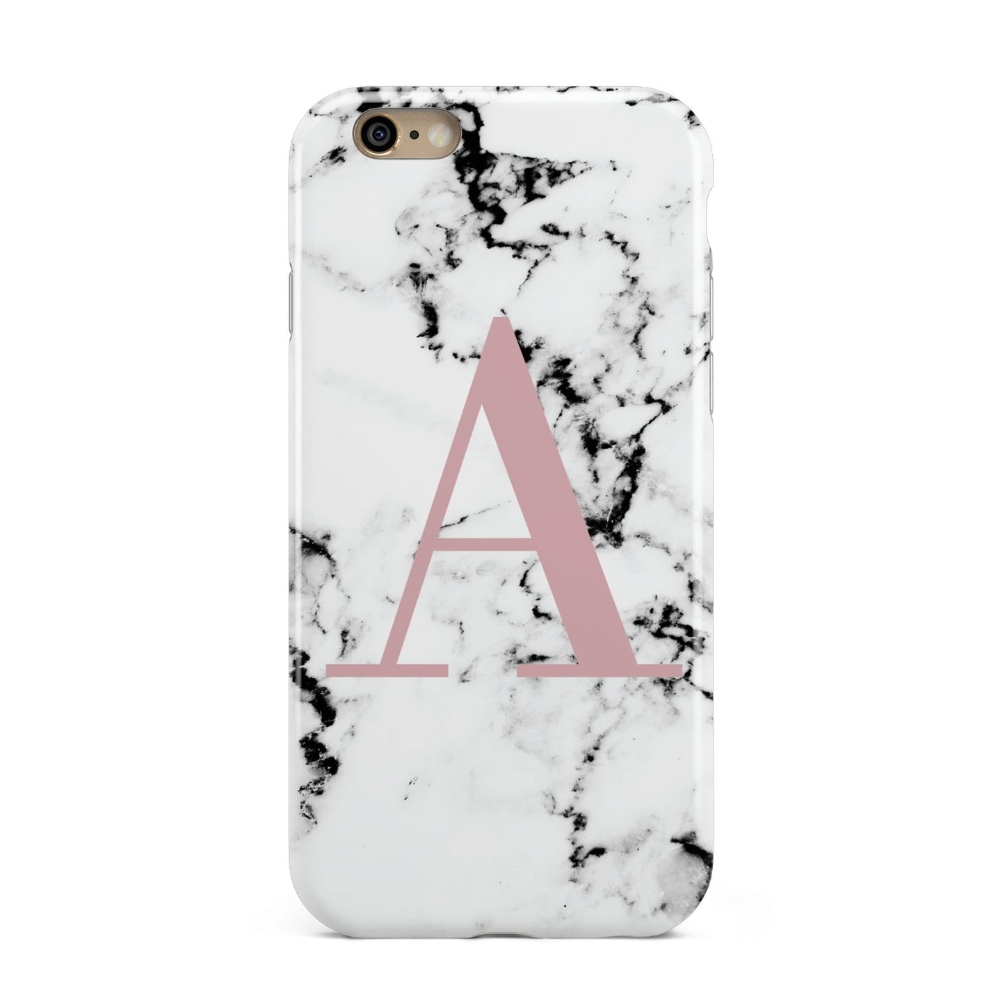 Marble Effect Pink Initial Personalised Apple iPhone 6 3D Tough Case