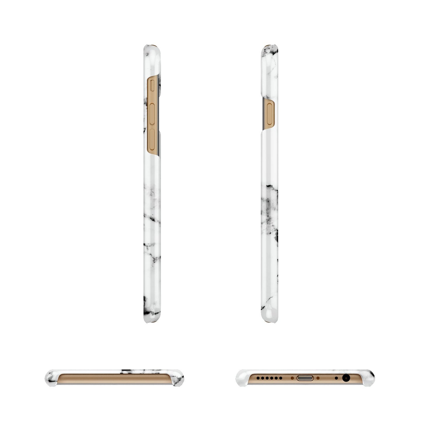 Marble Effect Pink Initial Personalised Apple iPhone 6 3D Wrap Snap Case Angled Images