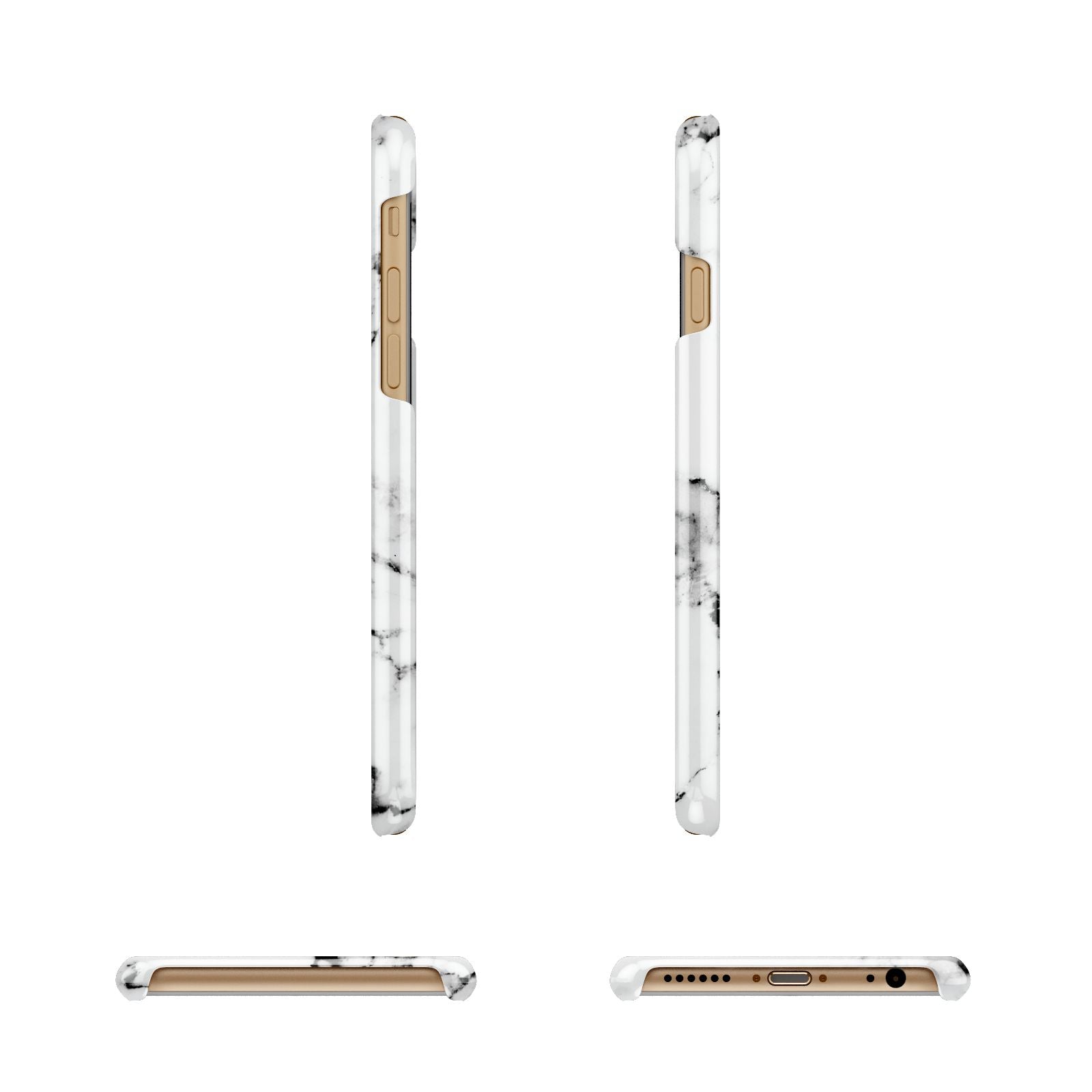 Marble Effect Pink Initial Personalised Apple iPhone 6 3D Wrap Snap Case Angled Images