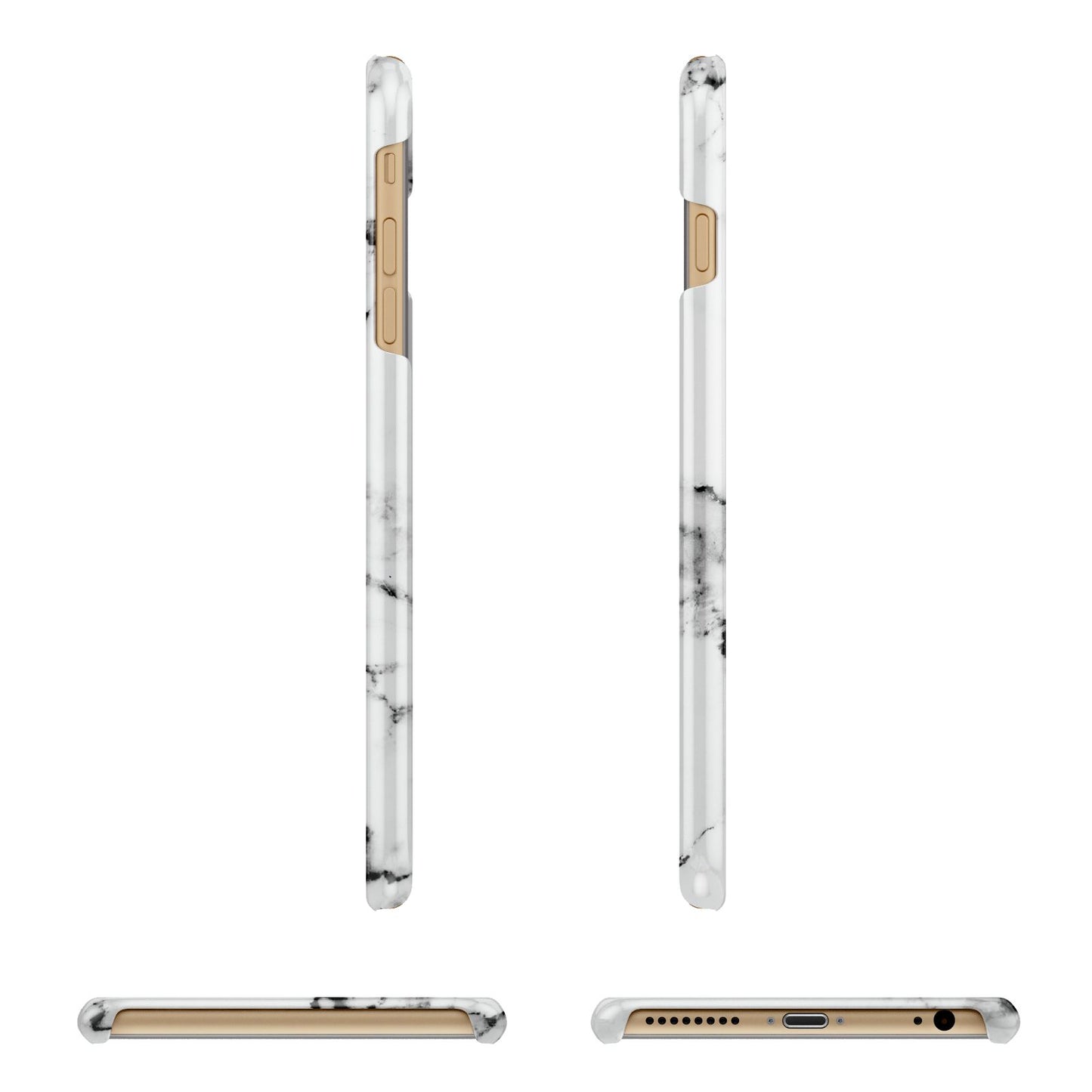 Marble Effect Pink Initial Personalised Apple iPhone 6 Plus 3D Wrap Snap Case Angled Images