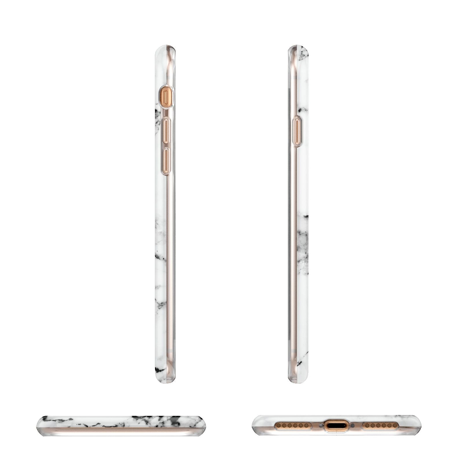 Marble Effect Pink Initial Personalised Apple iPhone 7 8 3D Wrap Tough Case Alternative Image Angles