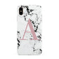 Marble Effect Pink Initial Personalised Apple iPhone Xs Max 3D Tough Case