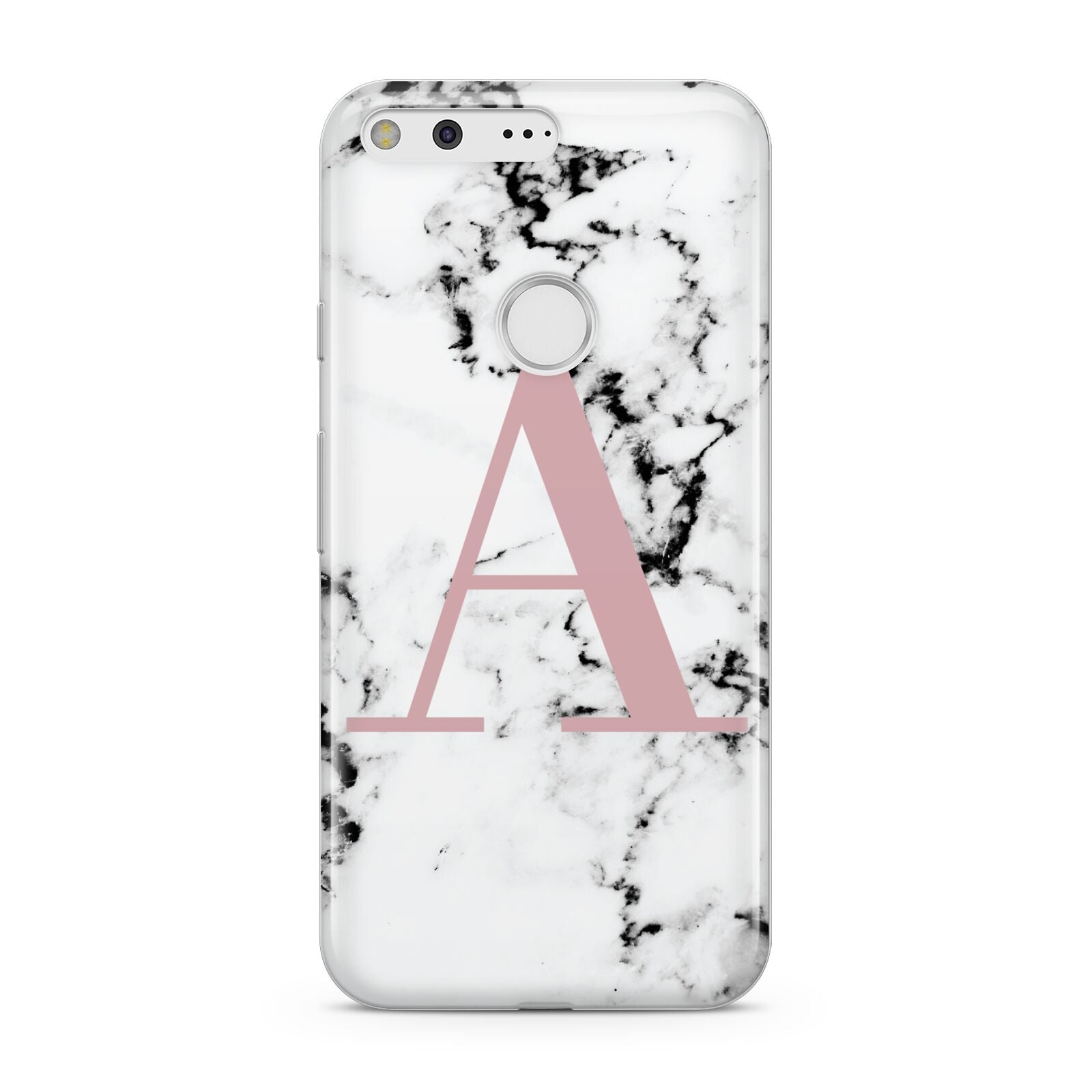 Marble Effect Pink Initial Personalised Google Pixel Case