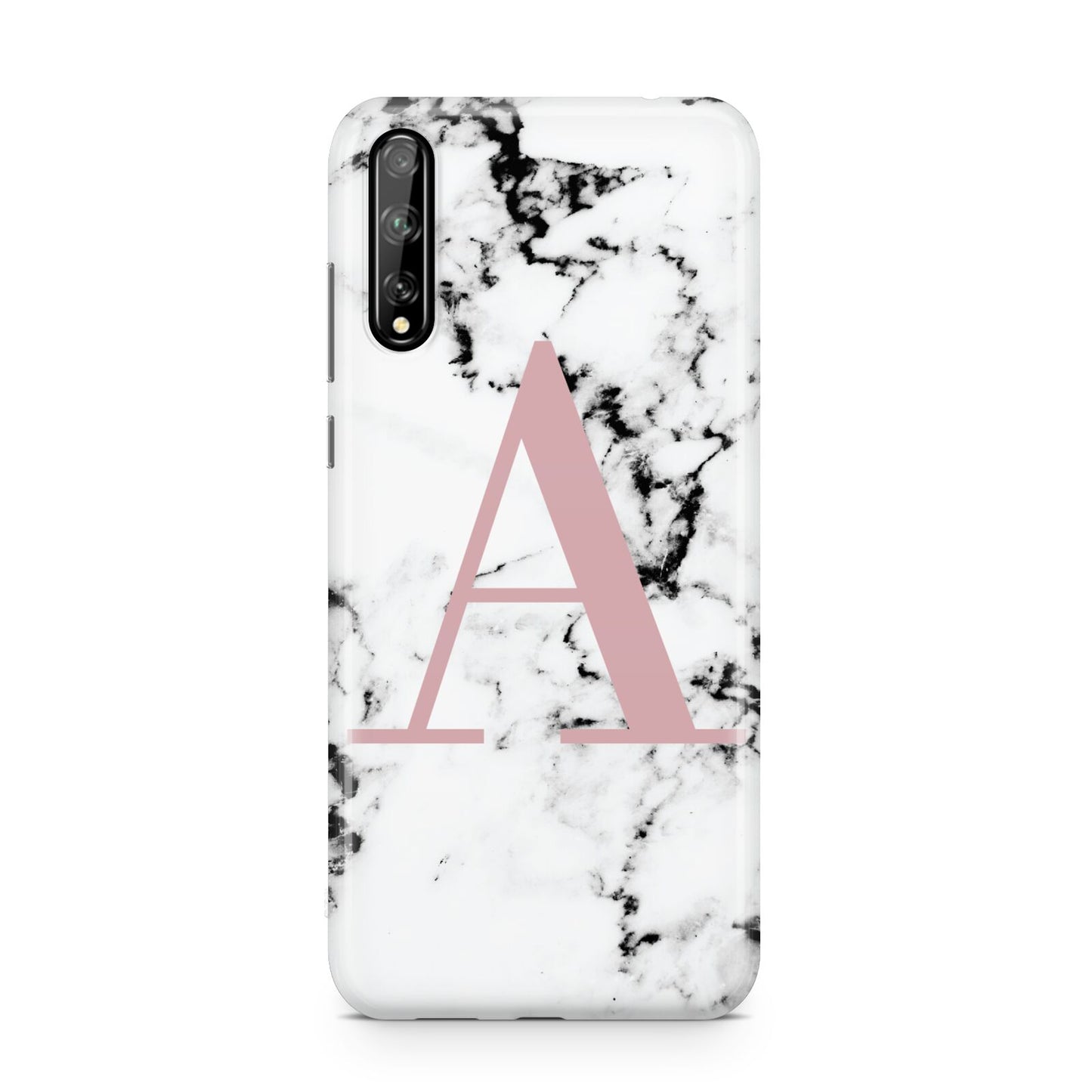 Marble Effect Pink Initial Personalised Huawei Enjoy 10s Phone Case