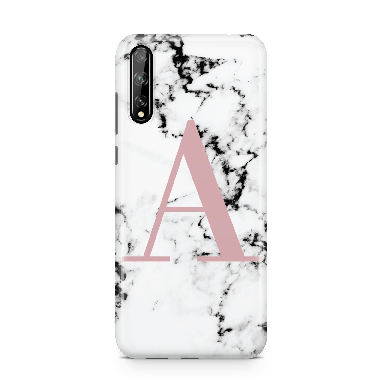 Marble Effect Pink Initial Personalised Huawei Enjoy 10s Phone Case