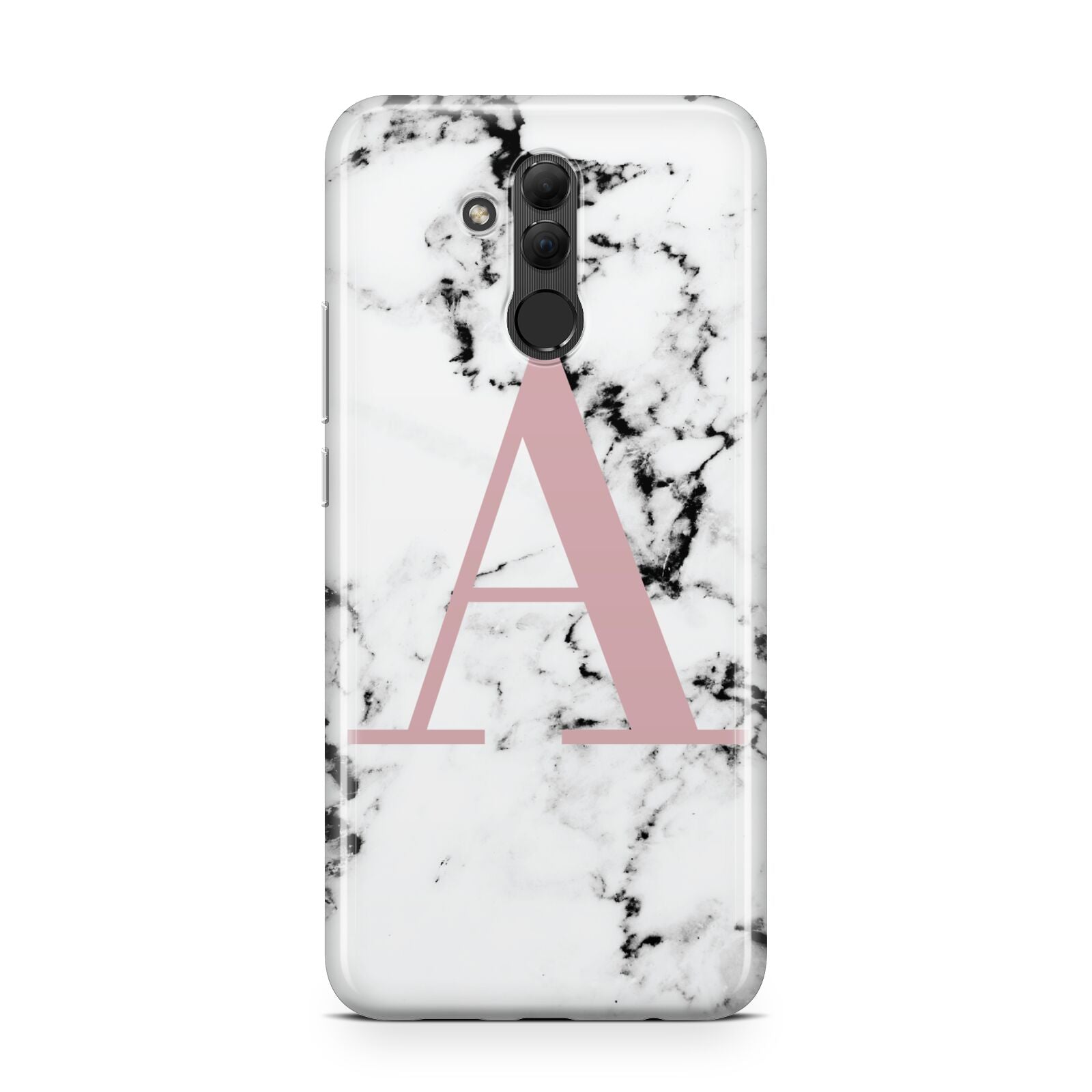Marble Effect Pink Initial Personalised Huawei Mate 20 Lite
