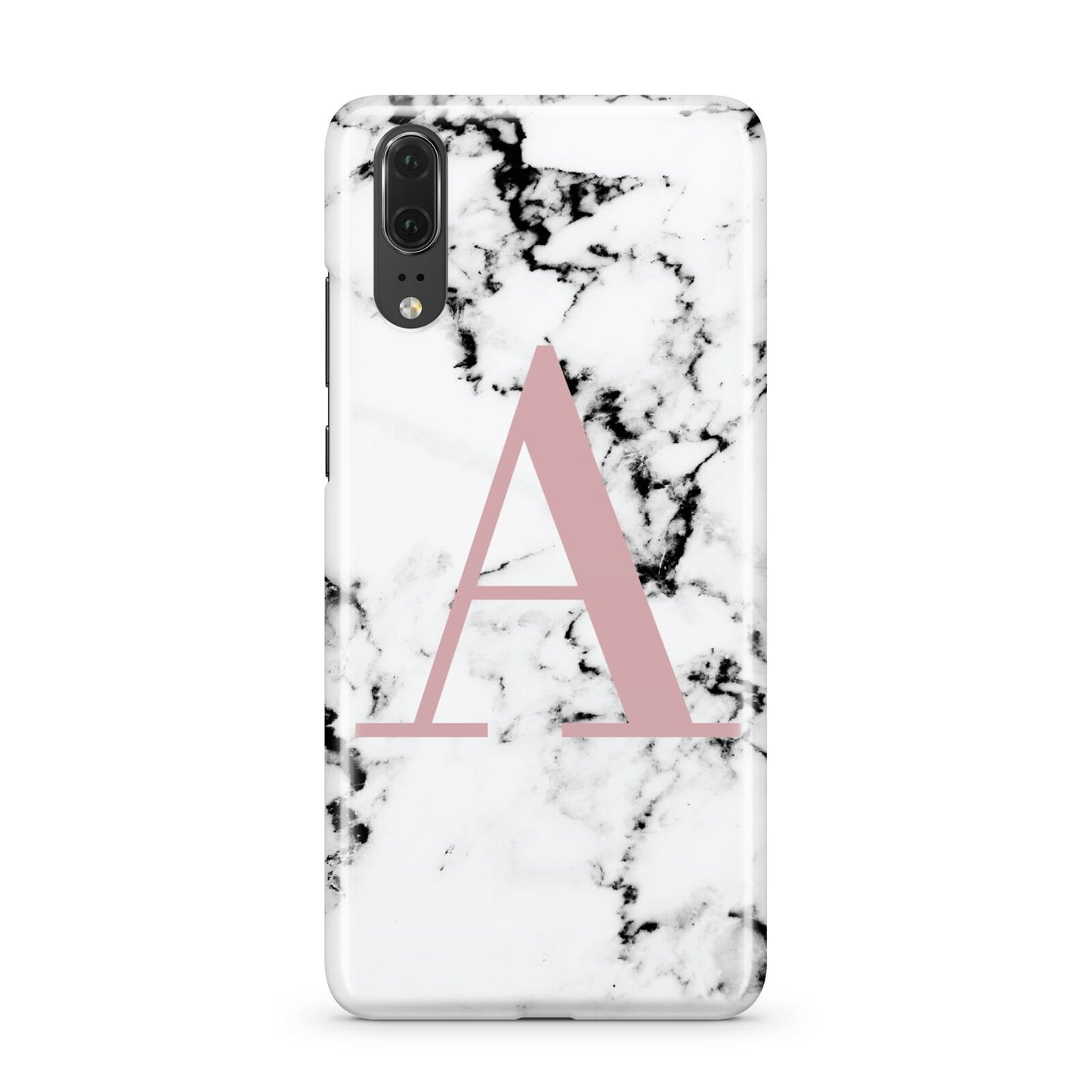 Marble Effect Pink Initial Personalised Huawei P20 Phone Case