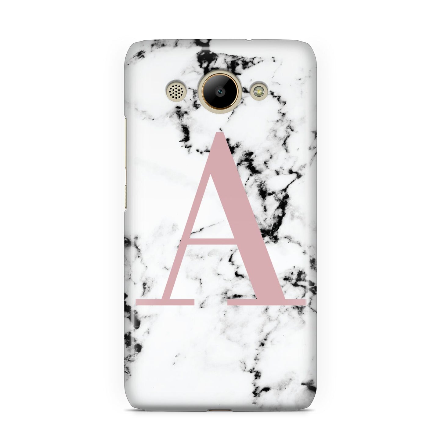 Marble Effect Pink Initial Personalised Huawei Y3 2017