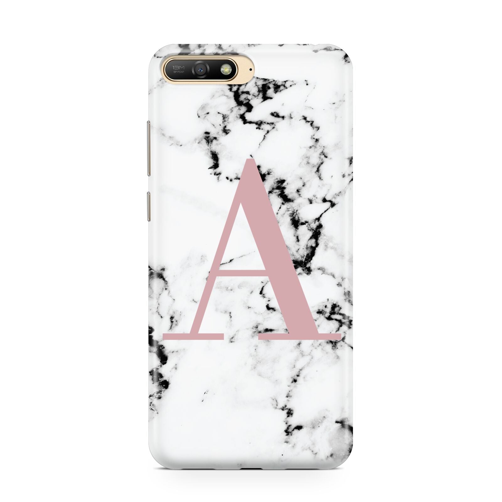 Marble Effect Pink Initial Personalised Huawei Y6 2018