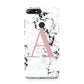 Marble Effect Pink Initial Personalised Huawei Y7 2018