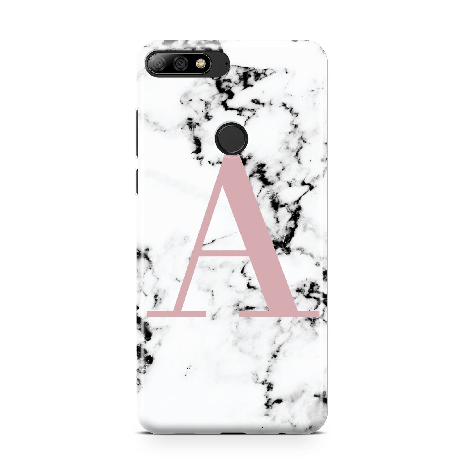Marble Effect Pink Initial Personalised Huawei Y7 2018
