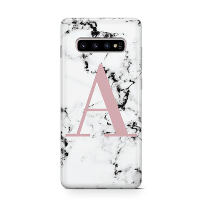 Marble Effect Pink Initial Personalised Samsung Galaxy S10 Case