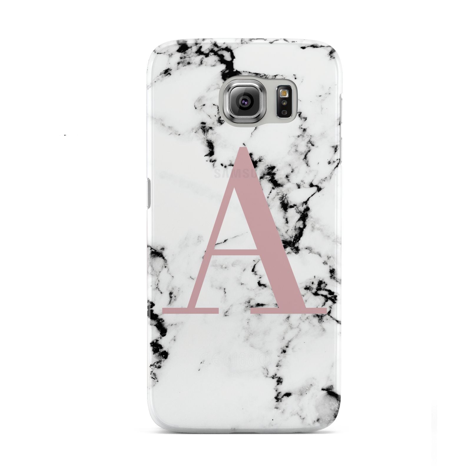 Marble Effect Pink Initial Personalised Samsung Galaxy S6 Case
