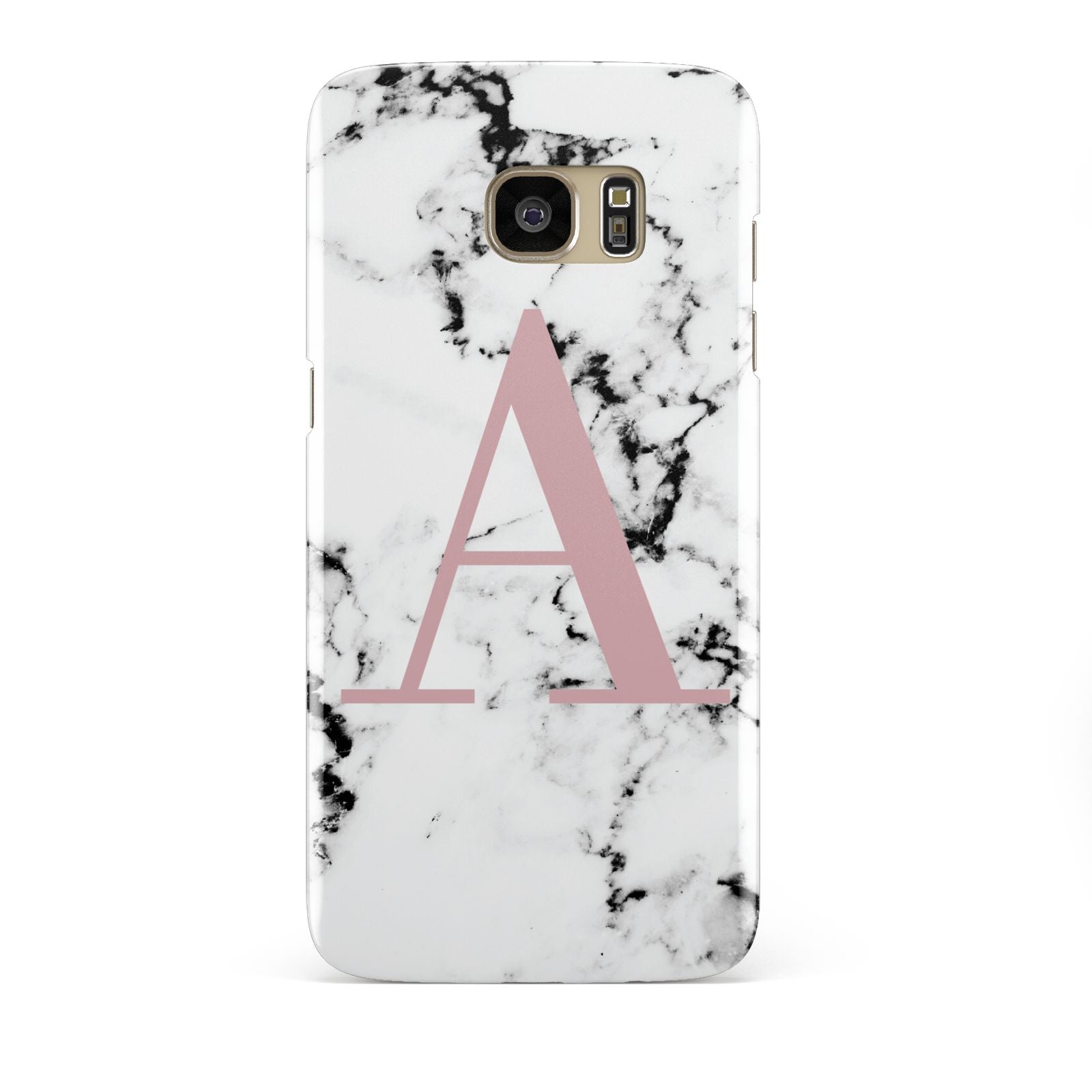Marble Effect Pink Initial Personalised Samsung Galaxy S7 Edge Case