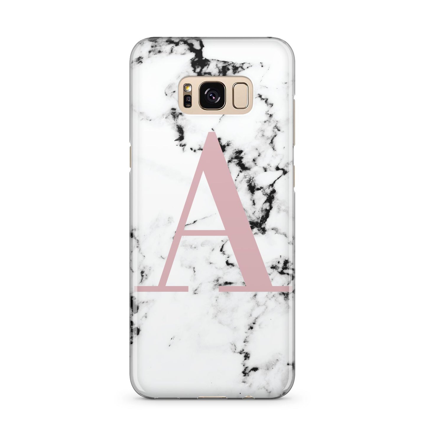 Marble Effect Pink Initial Personalised Samsung Galaxy S8 Plus Case