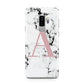 Marble Effect Pink Initial Personalised Samsung Galaxy S9 Plus Case on Silver phone