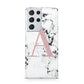 Marble Effect Pink Initial Personalised Samsung S21 Ultra Case