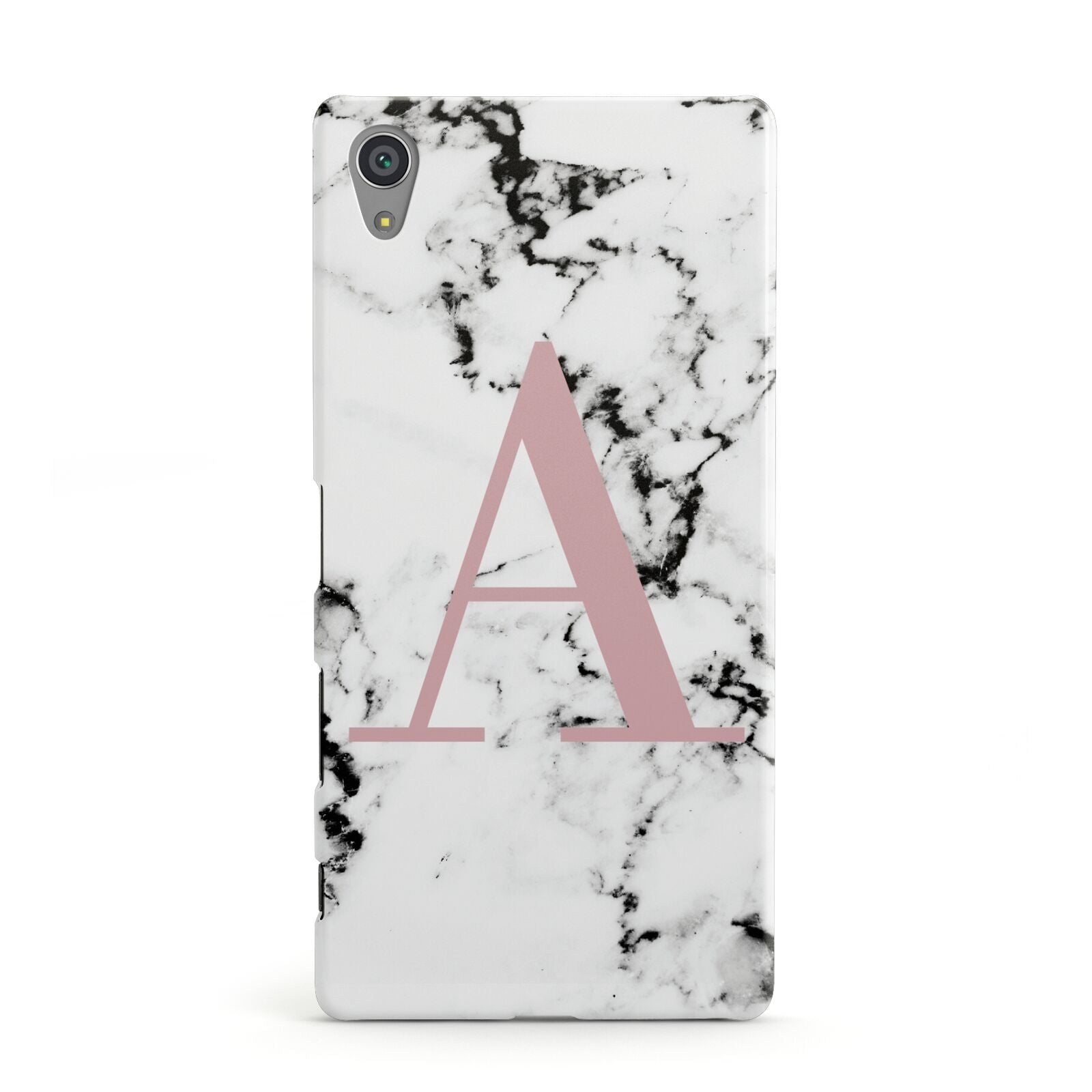 Marble Effect Pink Initial Personalised Sony Xperia Case