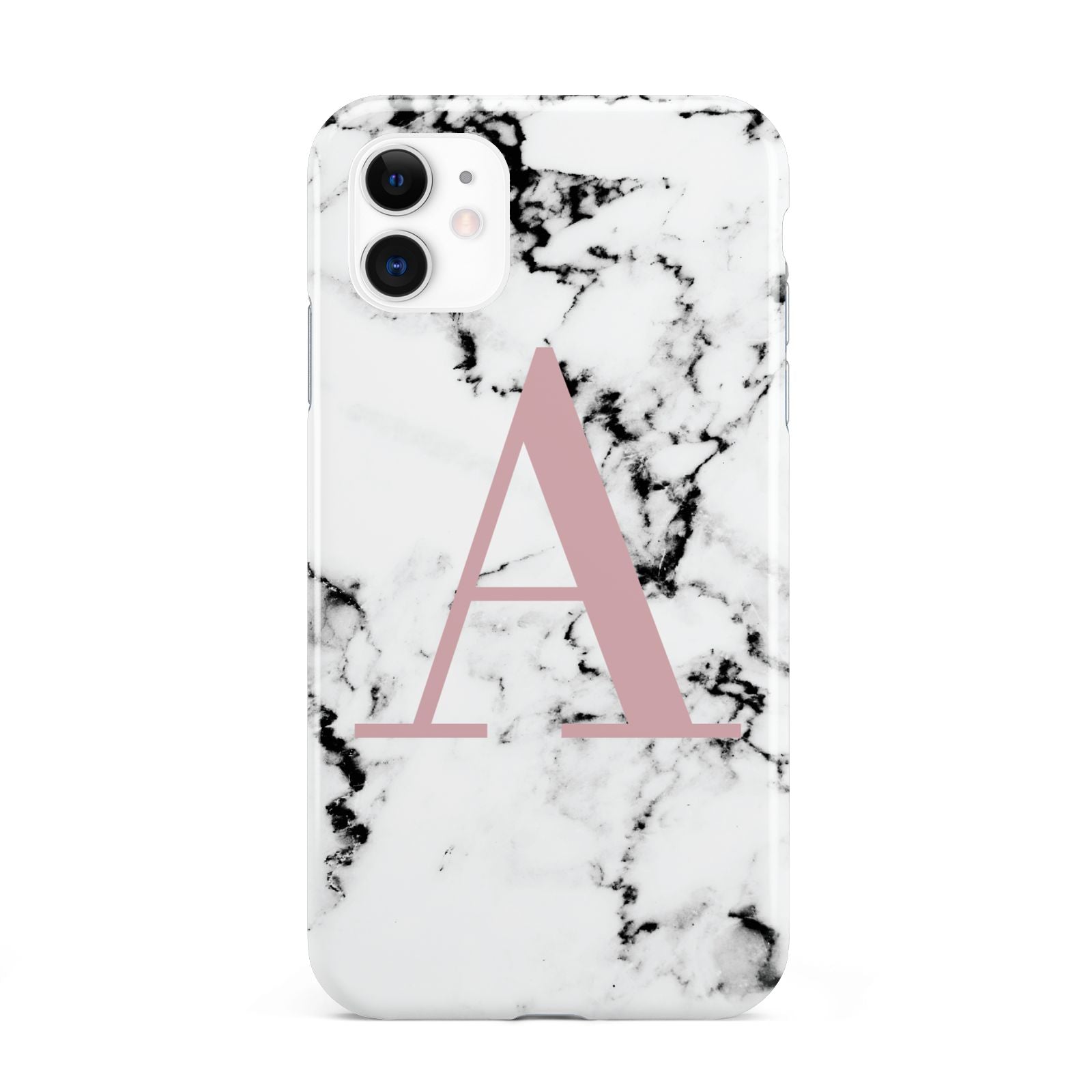 Marble Effect Pink Initial Personalised iPhone 11 3D Tough Case