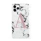 Marble Effect Pink Initial Personalised iPhone 11 Pro 3D Snap Case