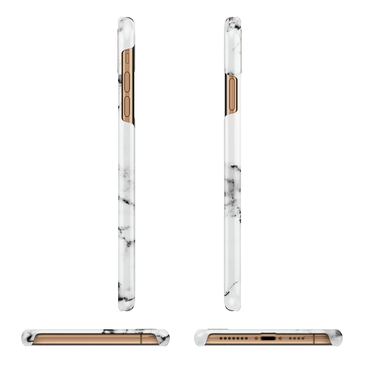 Marble Effect Pink Initial Personalised iPhone 11 Pro Max 3D Snap Case Angle Images