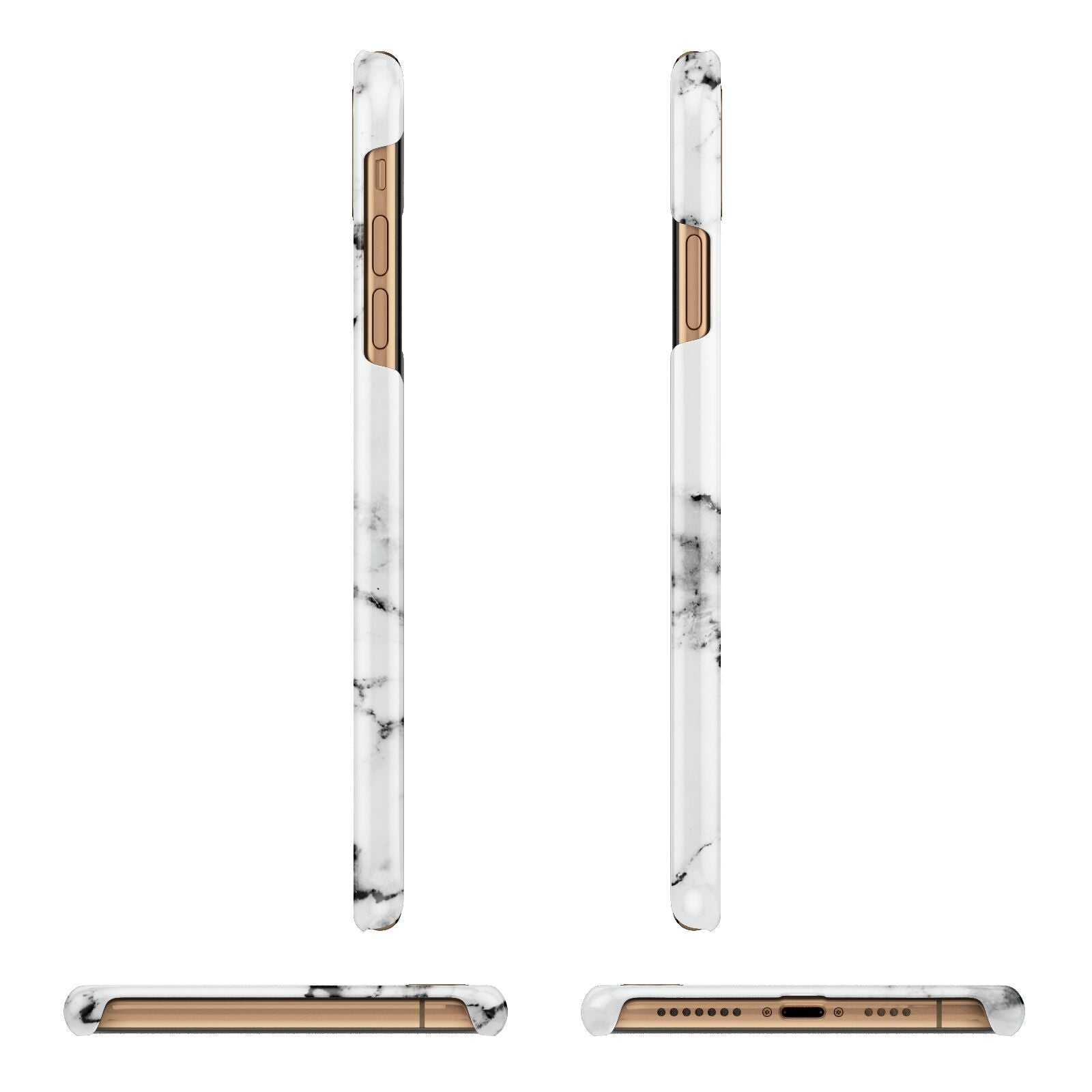 Marble Effect Pink Initial Personalised iPhone 11 Pro Max 3D Snap Case Angle Images