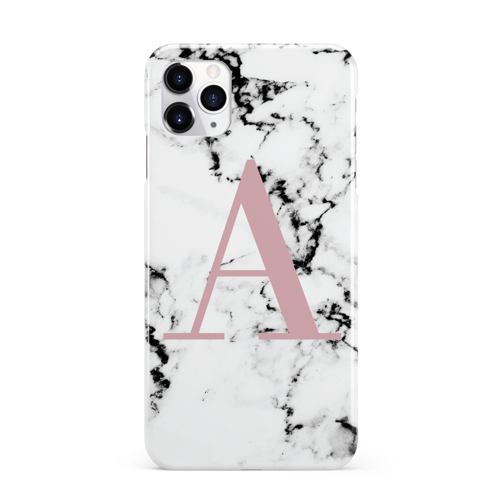 Marble Effect Pink Initial Personalised iPhone 11 Pro Max 3D Snap Case