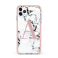 Marble Effect Pink Initial Personalised iPhone 11 Pro Max Impact Pink Edge Case