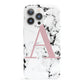 Marble Effect Pink Initial Personalised iPhone 13 Pro Full Wrap 3D Snap Case