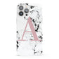 Marble Effect Pink Initial Personalised iPhone 13 Pro Max Full Wrap 3D Snap Case