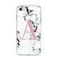 Marble Effect Pink Initial Personalised iPhone 8 Bumper Case on Silver iPhone